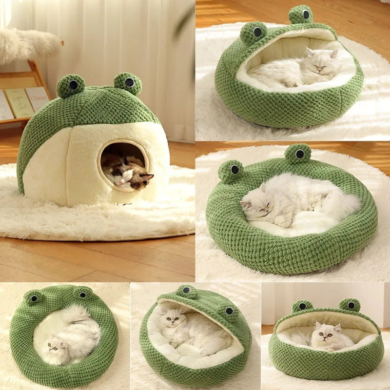 Cute Frog Plush Pet Nest